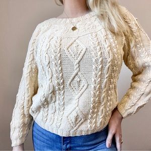 Vintage Cream Chunky Knit Sweater